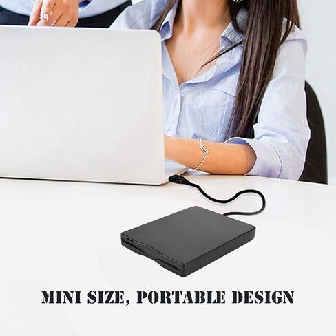 محرك الأقراص المرنة USB FDD الخارجي سعة 1.44 ميجابايت لأجهزة الكمبيوتر المحمول والكمبيوتر المحمول ومحرك الأقراص المرنة | قرص مرن خارجي USB أسود مع مسند للقدمين مقاوم للصدمات in Saudi Arabia
