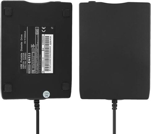 محرك الأقراص المرنة USB FDD الخارجي سعة 1.44 ميجابايت لأجهزة الكمبيوتر المحمول والكمبيوتر المحمول ومحرك الأقراص المرنة | قرص مرن خارجي USB أسود مع مسند للقدمين مقاوم للصدمات in Saudi Arabia