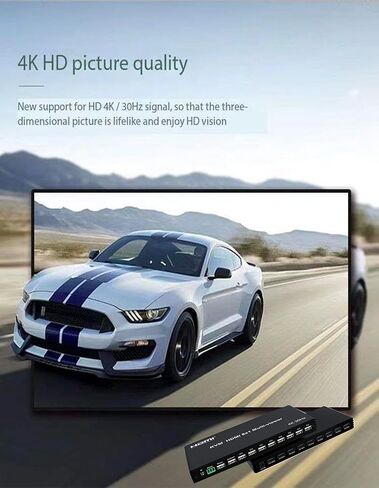 HDMI متعدد المشاهد 8 × 1 مع KVM PIP، شاشة متعددة الشاشات مكونة من ثماني صور، تبديل سلس، محول متعدد الصور يدعم لوحة المفاتيح وماوس الفيديو RS232 IR 3D 4K 30 هرتز 16 وضع عرض in Kuwait
