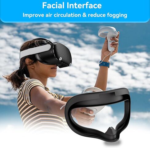 متوافق مع ملحقات Oculus Quest 2، غطاء وجه من السيليكون، غطاء VR Shell، غطاء مقبض وحدة التحكم باللمس Quest 2، غطاء العدسة الواقي، غطاء العين القابل للتصرف، قطعة قماش لمسح المرآة للاستعمال مرة واحدة in Kuwait