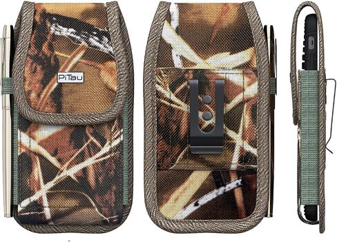 PiTau Holster for Galaxy S23 S22 S21 S20 S10 S9 S8 A10e A01 Note 10 Cell Phone Belt Holder Case with Belt Clip Loop Nylon Carrying Pouch Cover (Fits Samsung Models with Protective Case on) Black in Saudi Arabia