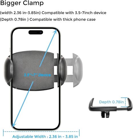 TONDA Cell Phone Holder Clip Bed Stand with Flexible Long Arm Gooseneck Bracket Grip Mount Clamp for Desk, Compatible with iPhone 15 14 Pro Max XR X 8 7 6 or Other 4-7" Devices in Kuwait