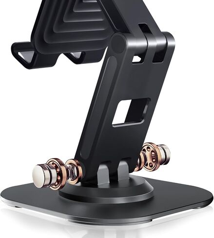 2PCS Cell Phone Stand, 360 Degrees Rotation Multi-Angel Adjustable Fully Foldable Compatible with iPhone 15 14 13 Pro Max Android Smartphones(Black&Black) in Saudi Arabia