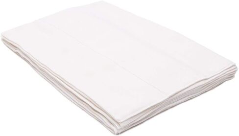 حفاضات قماشية قابلة للطي مسبقًا، من القطن العضوي، 4 × 6 × 4 طبقات، جودة DSQ، قابلة للغسل وإعادة الاستخدام (10-36 رطلاً)، حواف بيضاء - 12 قطعة in Kuwait