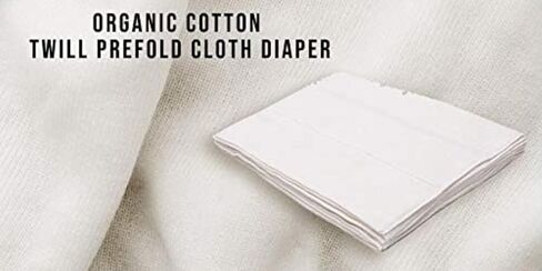 حفاضات قماشية قابلة للطي مسبقًا، من القطن العضوي، 4 × 6 × 4 طبقات، جودة DSQ، قابلة للغسل وإعادة الاستخدام (10-36 رطلاً)، حواف بيضاء - 12 قطعة in Kuwait