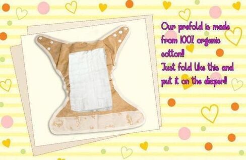 حفاضات قماشية قابلة للطي مسبقًا، من القطن العضوي، 4 × 6 × 4 طبقات، جودة DSQ، قابلة للغسل وإعادة الاستخدام (10-36 رطلاً)، حواف بيضاء - 12 قطعة in Kuwait