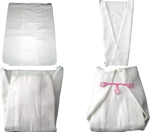 حفاضات قماشية قابلة للطي مسبقًا، من القطن العضوي، 4 × 6 × 4 طبقات، جودة DSQ، قابلة للغسل وإعادة الاستخدام (10-36 رطلاً)، حواف بيضاء - 12 قطعة in Kuwait