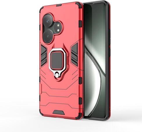 Case for Realme GT 6 / Realme GT Neo 6 Case Kickstand with Tempered Glass Screen Protector [2 pcs], Hybrid Heavy Duty Armor Dual Layer Anti-Scratch Phone Case Cover, Black in Saudi Arabia