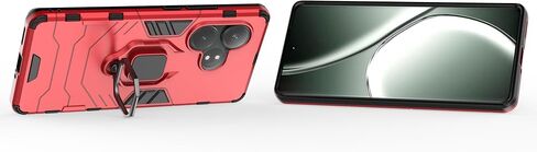 Case for Realme GT 6 / Realme GT Neo 6 Case Kickstand with Tempered Glass Screen Protector [2 pcs], Hybrid Heavy Duty Armor Dual Layer Anti-Scratch Phone Case Cover, Black in Saudi Arabia