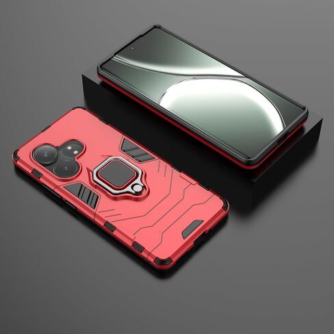Case for Realme GT 6 / Realme GT Neo 6 Case Kickstand with Tempered Glass Screen Protector [2 pcs], Hybrid Heavy Duty Armor Dual Layer Anti-Scratch Phone Case Cover, Black in Saudi Arabia