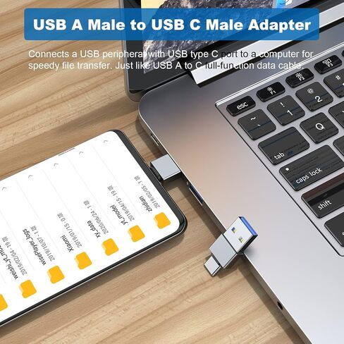AreMe USB C Adapter (6 Pack), USB A Male to USB C Male, USB 3.0 Male to USB C Female, USB Type-C Male to USB 3.0 Female Converter Connector (Black) in Saudi Arabia