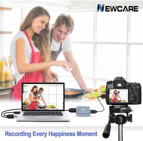 بطاقة التقاط NEWCARE 4K للبث المباشر، بطاقة التقاط ألعاب 1080P 60FPS مع USB C وميكروفون HDMI Loop-Out، بطاقة التقاط للتسجيل متوافقة مع PS5، Nintendo Switch، الكمبيوتر الشخصي، الكاميرا in Kuwait
