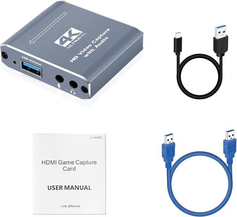 بطاقة التقاط NEWCARE 4K للبث المباشر، بطاقة التقاط ألعاب 1080P 60FPS مع USB C وميكروفون HDMI Loop-Out، بطاقة التقاط للتسجيل متوافقة مع PS5، Nintendo Switch، الكمبيوتر الشخصي، الكاميرا in Kuwait