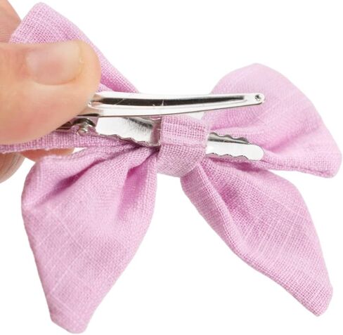 30pcs Baby Girls Hair Bows Cotton Linen Alligator Hair Clips 3 inch Fable Girls Toddlers Kids Handmade Pigtail Hair Accessories, 15 Colors in Pair in Saudi Arabia