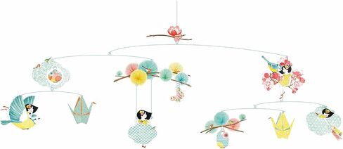 DJECO Polypro Mobiles Dreamy Girl - Visual Stimulation for Kids - Fun & Soothing Mobile for Children's Crib, Bedroom & Playroom - Educational Visual Decor for Children 3+ Years Girls & Boys in Saudi Arabia