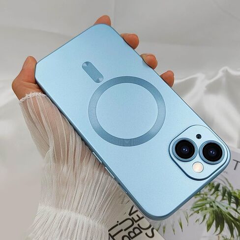 حافظة مغناطيسية لهاتف iPhone 15 Plus للنساء، تصميم لامع فاخر ناعم لامع وواقي عدسة الكاميرا، متوافق مع حافظة Magsafe لهاتف iPhone 15 Plus 6.7 بوصة - وردي فاقع in Kuwait