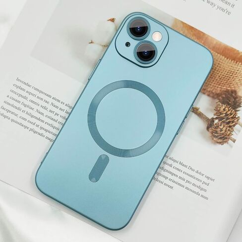 حافظة مغناطيسية لهاتف iPhone 15 Plus للنساء، تصميم لامع فاخر ناعم لامع وواقي عدسة الكاميرا، متوافق مع حافظة Magsafe لهاتف iPhone 15 Plus 6.7 بوصة - وردي فاقع in Kuwait