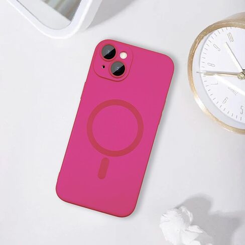 ankofave Magnetic Case for iPhone 15 Plus Phone Case for Women, Matte Luxury Soft Metallic Luster Design and Camera Lens Protector, Compatible with Magsafe Case for iPhone 15 Plus 6.7"-Red Wine in Kuwait