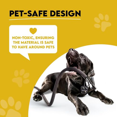 Paws & Wires Cord Cover for Pets - Black, 10ft - Cord Protector from Pets No Chew - Durable PET Cable Protector for Dogs, Cats and Other Pets - Keep Cats from Chewing Cords with A Cable Sleeve in Saudi Arabia
