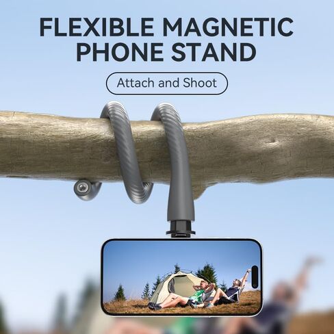 Magnetic Flexible Phone Mount Clamp Tripod Stand Stick Pole for Phones, Stroller Treadmill Tube Bike Motorcycle Phone Holder Attach Stand Accessories Arm Mount for iPhone Android Phones Black in Saudi Arabia
