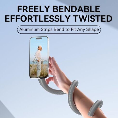 Magnetic Flexible Phone Mount Clamp Tripod Stand Stick Pole for Phones, Stroller Treadmill Tube Bike Motorcycle Phone Holder Attach Stand Accessories Arm Mount for iPhone Android Phones Black in Saudi Arabia