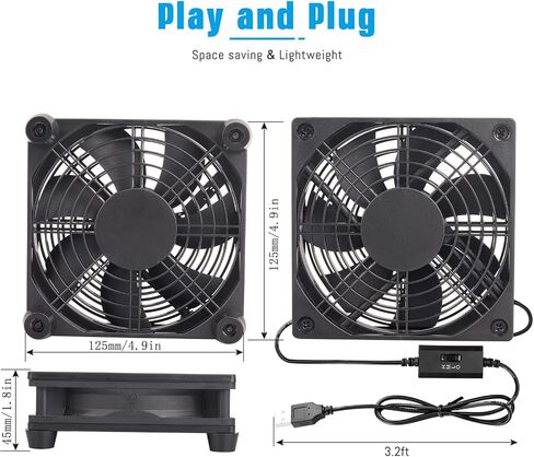 Quiet 120mm 5v USB Fan Powered Fan with Speed Control for Receiver DVR Playstation Xbox Computer Cabinet Cooling in Saudi Arabia