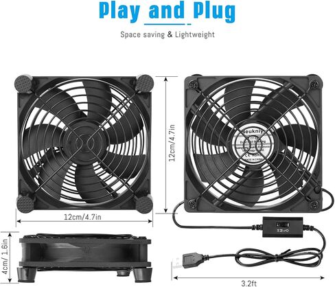 Quiet 120mm 5v USB Fan Powered Fan with Speed Control for Receiver DVR Playstation Xbox Computer Cabinet Cooling in Kuwait