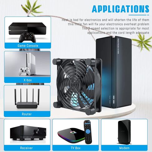 Quiet 120mm 5v USB Fan Powered Fan with Speed Control for Receiver DVR Playstation Xbox Computer Cabinet Cooling in Kuwait