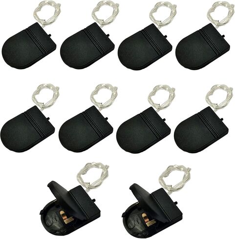 (Pack of 10 cr2032 Battery Holder Coin Cell Holder, CR2032 Battery Holder with Switch, 1 x 3V CR2032 Button Coin Cell Battery Holder with Leads On Off Switch - Black in Saudi Arabia