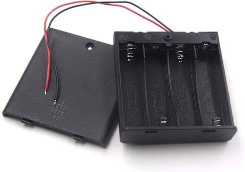 8PCS ON/Off Switch with Cover 2X 1.5V AA Battery Holder Battery Case Battery Box with 5.5" Black Red Wire Leads in Saudi Arabia