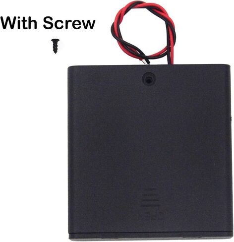8PCS ON/Off Switch with Cover 2X 1.5V AA Battery Holder Battery Case Battery Box with 5.5" Black Red Wire Leads in Saudi Arabia