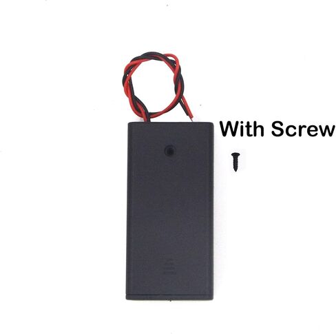 8PCS ON/Off Switch with Cover 2X 1.5V AA Battery Holder Battery Case Battery Box with 5.5" Black Red Wire Leads in Saudi Arabia
