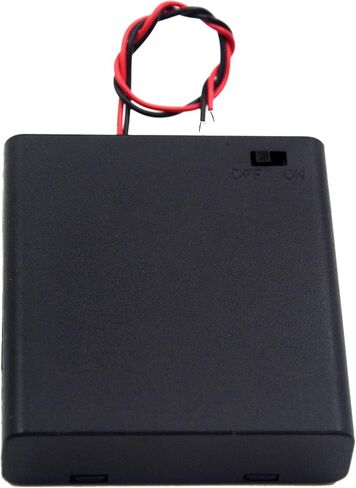 8PCS ON/Off Switch with Cover 2X 1.5V AA Battery Holder Battery Case Battery Box with 5.5" Black Red Wire Leads in Saudi Arabia
