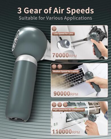 منفضة هواء مضغوطة، منفضة هواء كهربائية من ليبويل، 110000 دورة في الدقيقة، منظف لوحة المفاتيح، منفاخ هواء صغير للكمبيوتر، منفاخ هواء لاسلكي يمكن إعادة شحنه لمنظف الكمبيوتر، منفضة هواء كهربائية خضراء in Kuwait