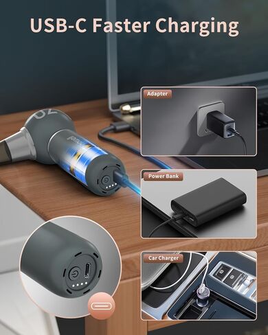 منفضة هواء مضغوطة، منفضة هواء كهربائية من ليبويل، 110000 دورة في الدقيقة، منظف لوحة المفاتيح، منفاخ هواء صغير للكمبيوتر، منفاخ هواء لاسلكي يمكن إعادة شحنه لمنظف الكمبيوتر، منفضة هواء كهربائية خضراء in Kuwait