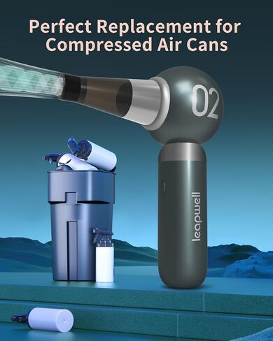 منفضة هواء مضغوطة، منفضة هواء كهربائية من ليبويل، 110000 دورة في الدقيقة، منظف لوحة المفاتيح، منفاخ هواء صغير للكمبيوتر، منفاخ هواء لاسلكي يمكن إعادة شحنه لمنظف الكمبيوتر، منفضة هواء كهربائية خضراء in Kuwait