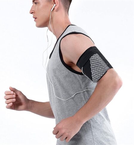 Dioche Cell Phone Armband - Universal Comfort Sports Armband for Running, Fitness and Gym Workouts - Anti-Slip, Lightweight, Reflective, Holds Phone, Keys, Cash - S, M, L in Saudi Arabia
