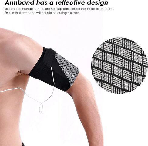 Dioche Cell Phone Armband - Universal Comfort Sports Armband for Running, Fitness and Gym Workouts - Anti-Slip, Lightweight, Reflective, Holds Phone, Keys, Cash - S, M, L in Saudi Arabia