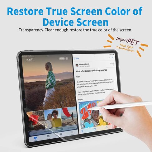 XIRON 2 PACK واقي شاشة ورقي لجهاز iPad Pro 13 بوصة (M4)، فيلم PET غير لامع لجهاز iPad Pro 13 بوصة 2024، اكتب وارسم مثل الورق، واقي شاشة مضاد للتوهج in Kuwait