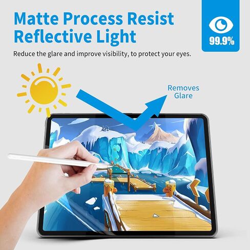 XIRON 2 PACK واقي شاشة ورقي لجهاز iPad Pro 13 بوصة (M4)، فيلم PET غير لامع لجهاز iPad Pro 13 بوصة 2024، اكتب وارسم مثل الورق، واقي شاشة مضاد للتوهج in Kuwait