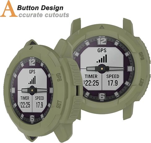 Miimall Compatible for Garmin Instinct Crossover Case, Scratch-Resistance Anti-Drop TPU Military Protection Cover Case for Instinct Crossover & Crossover Solar Accessories (Green) in Saudi Arabia