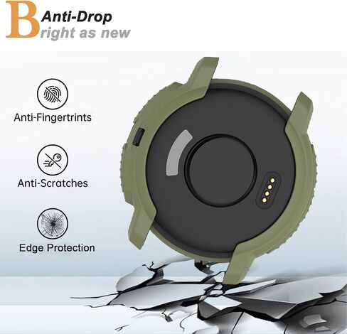 Miimall Compatible for Garmin Instinct Crossover Case, Scratch-Resistance Anti-Drop TPU Military Protection Cover Case for Instinct Crossover & Crossover Solar Accessories (Green) in Saudi Arabia
