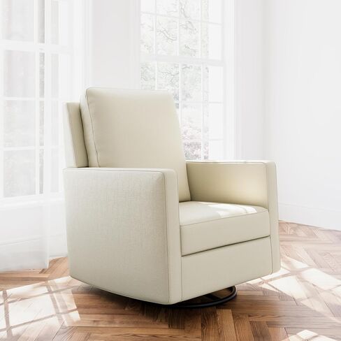 Storkcraft Calabasas Upholstered Nursery Swivel Glider (Fog) – GREENGUARD Gold Certified, CertiPUR-US Certified Foam, Pillow-Based Comfortable Swivel Glider in Saudi Arabia