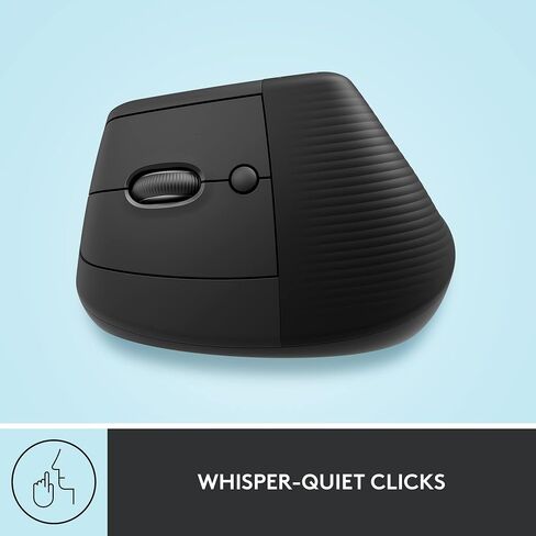 Logitech Lift Left Vertical Ergonomic Mouse, Left-Handed, Wireless, Bluetooth or Logi Bolt USB, Quiet clicks, 4 Buttons, Compatible with Windows/macOS/iPadOS, Laptop, PC - Graphite (Renewed) in Saudi Arabia