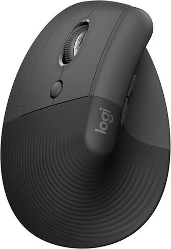 Logitech Lift Left Vertical Ergonomic Mouse, Left-Handed, Wireless, Bluetooth or Logi Bolt USB, Quiet clicks, 4 Buttons, Compatible with Windows/macOS/iPadOS, Laptop, PC - Graphite (Renewed) in Saudi Arabia