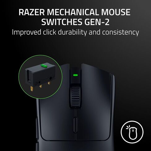 ماوس الألعاب اللاسلكي Razer Viper V3 HyperSpeed: تصميم خفيف الوزن 82 جم - مستشعر بصري 30K DPI - عمر بطارية يصل إلى 280 ساعة - مفاتيح ميكانيكية لاسلكية فائقة السرعة Gen-2-Classic أسود (متجدد) in Kuwait