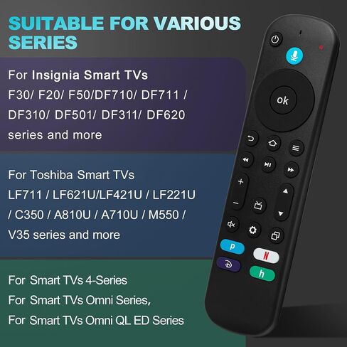 جهاز التحكم عن بعد الصوتي البديل المتوافق مع Toshiba، وأجهزة التلفاز الذكية Insignia AMZ 4-Series Fire Smart TVs/AMZ TV Cube، جهاز التحكم عن بعد المتوافق مع أجهزة التلفاز الذكية AMZ Omni in Kuwait