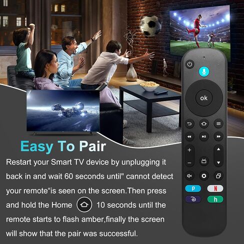 جهاز التحكم عن بعد الصوتي البديل المتوافق مع Toshiba، وأجهزة التلفاز الذكية Insignia AMZ 4-Series Fire Smart TVs/AMZ TV Cube، جهاز التحكم عن بعد المتوافق مع أجهزة التلفاز الذكية AMZ Omni in Kuwait