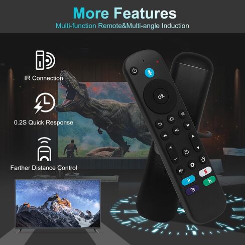 جهاز التحكم عن بعد الصوتي البديل المتوافق مع Toshiba، وأجهزة التلفاز الذكية Insignia AMZ 4-Series Fire Smart TVs/AMZ TV Cube، جهاز التحكم عن بعد المتوافق مع أجهزة التلفاز الذكية AMZ Omni in Kuwait