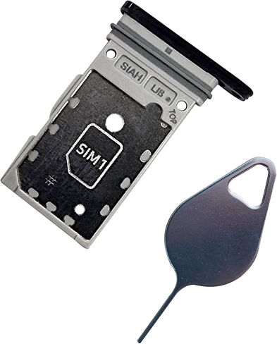 صينية SIM مزدوجة وفتحة حامل لبطاقة SD صغيرة مع حلقة حشية مطاطية مقاومة للماء بديلة لهاتف Samsung Galaxy S22 Ultra 5G 2022-Phantom Black in Saudi Arabia